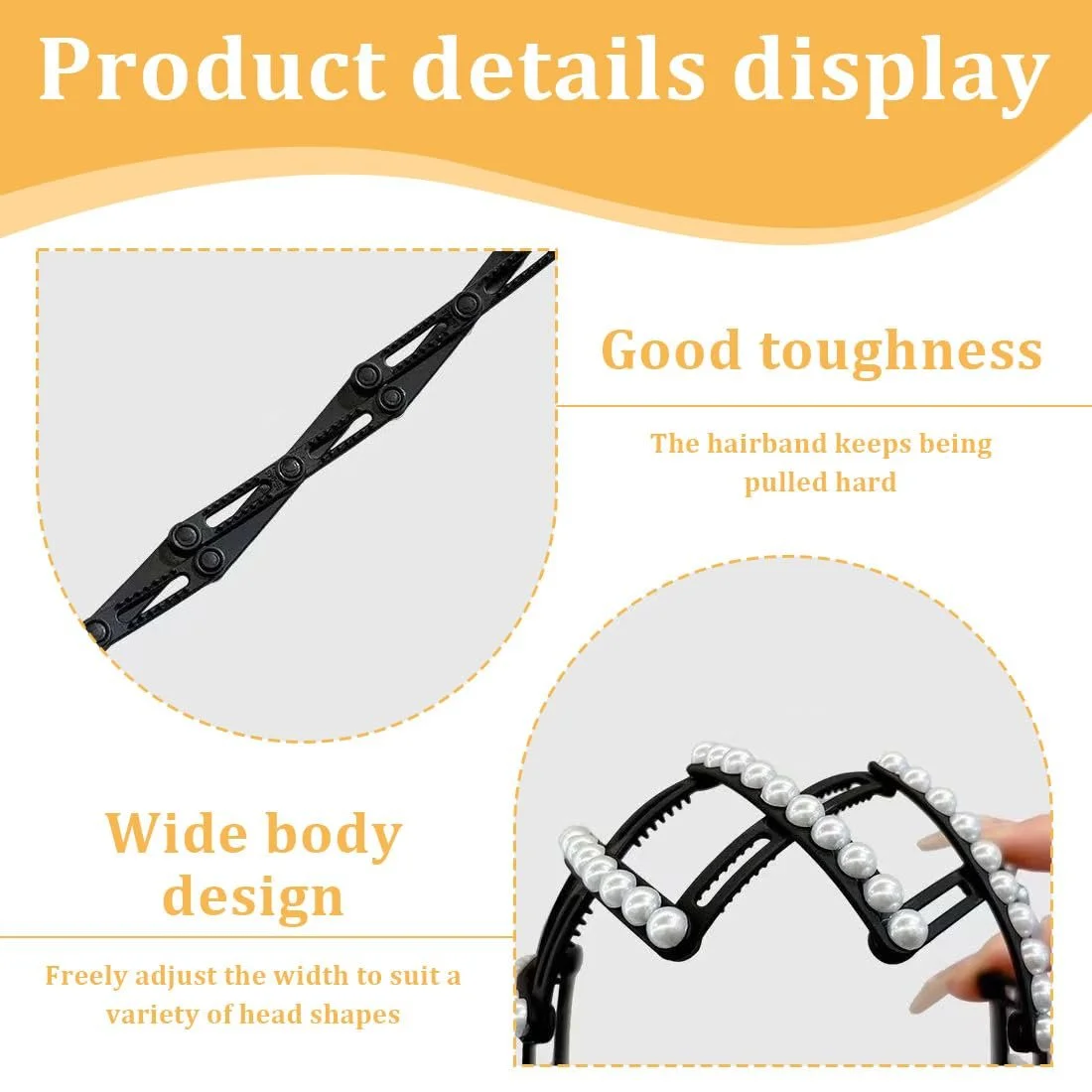 Набір з 2 дитячих обручів для волосся з пластиковими намистинами, фото №3