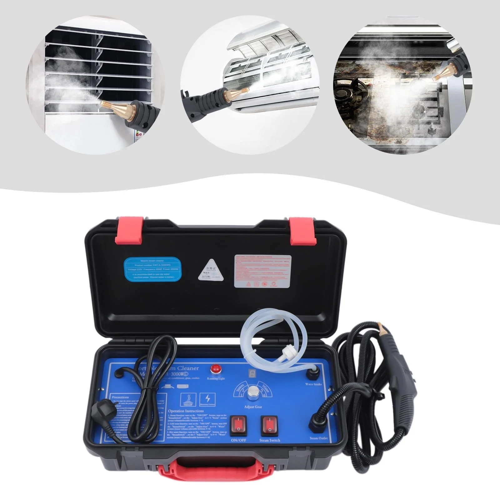 Пароочисник 3000 W 3.5 Pa 115°C з насадками, фото №6