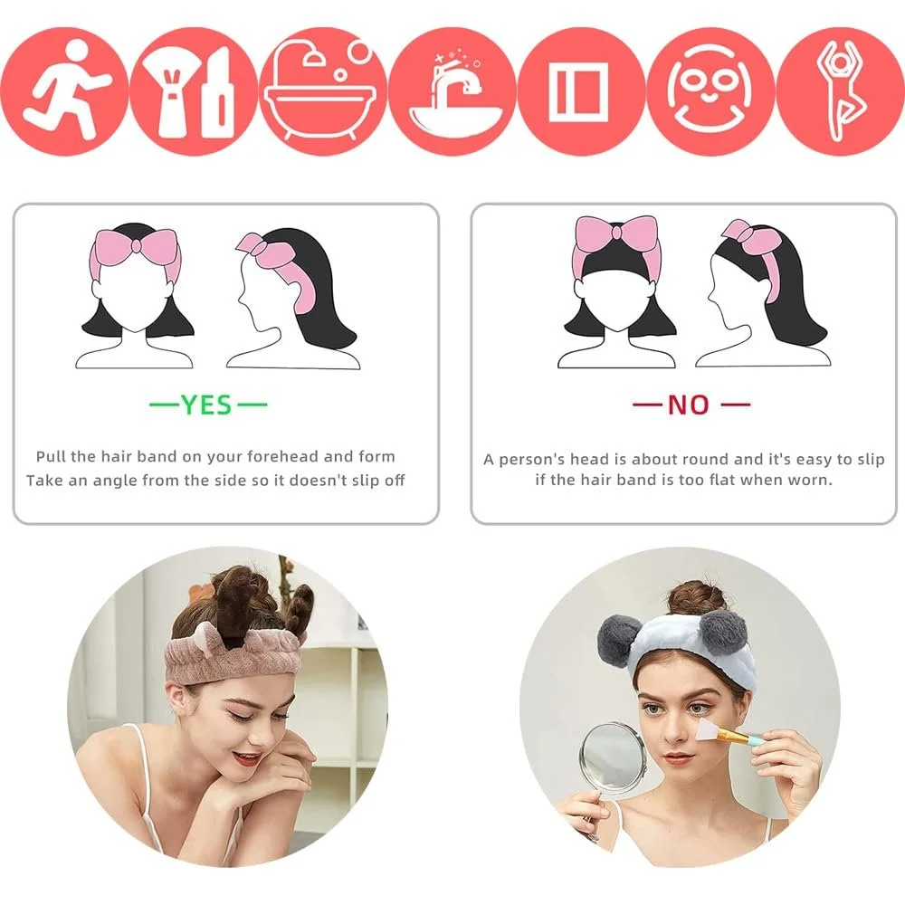 Еластичні пов'язки з коралового флісу для макіяжу для спа, краси, вмивання, обличчя, йоги, спорту, фото №6