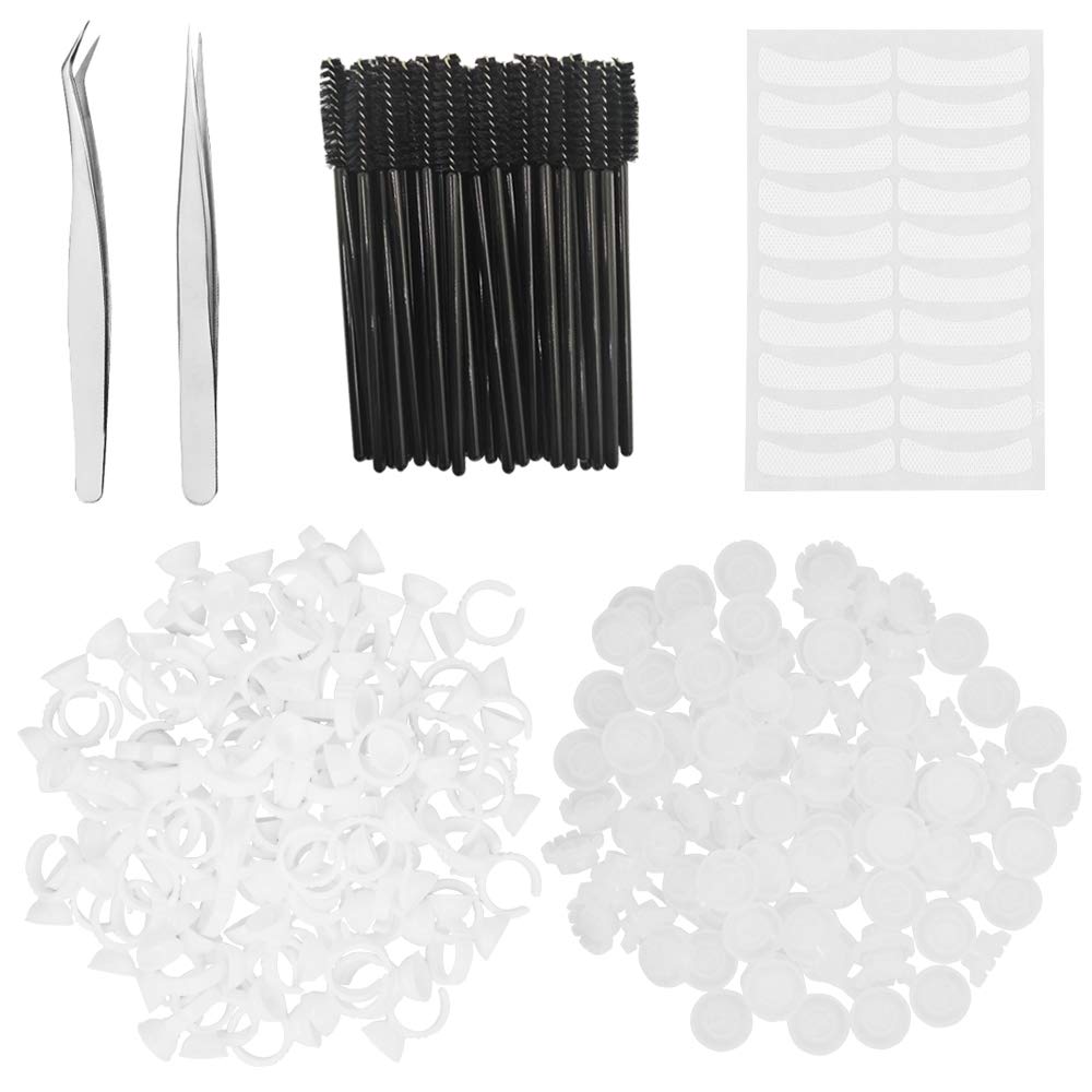 Набір для нарощування вій YuCool Precision Tweezers Cup Rings Extension Eyelash Brushes Fleece Fabric Tapes, фото №1