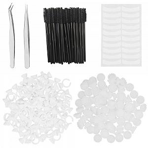 Набір для нарощування вій YuCool Precision Tweezers Cup Rings Extension Eyelash Brushes Fleece Fabric Tapes - Фото 1