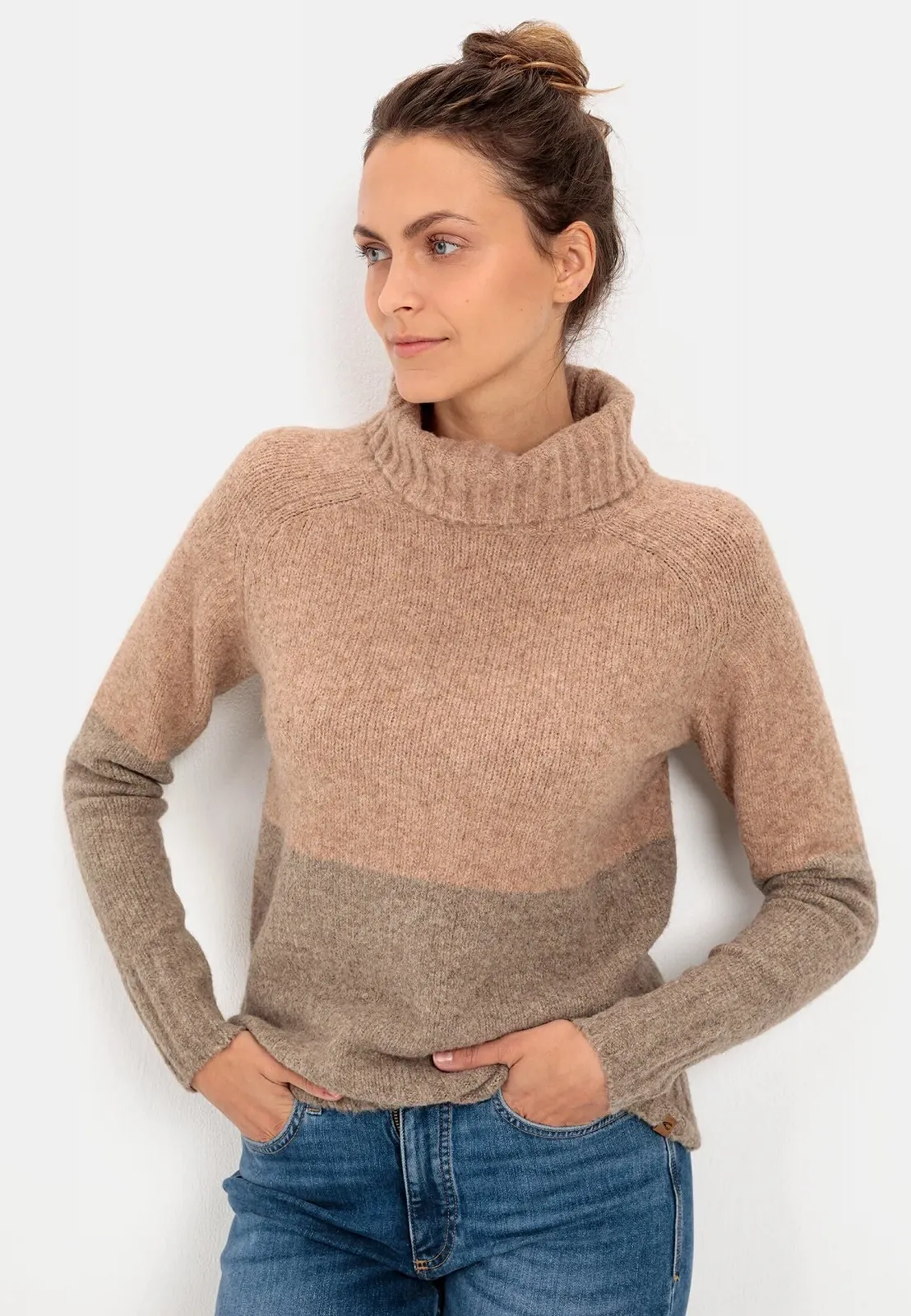Вязаний светр з високим коміром camel active Жіночий, фото №5 Вязаний светр з високим коміром camel active Жіночий, фото №5