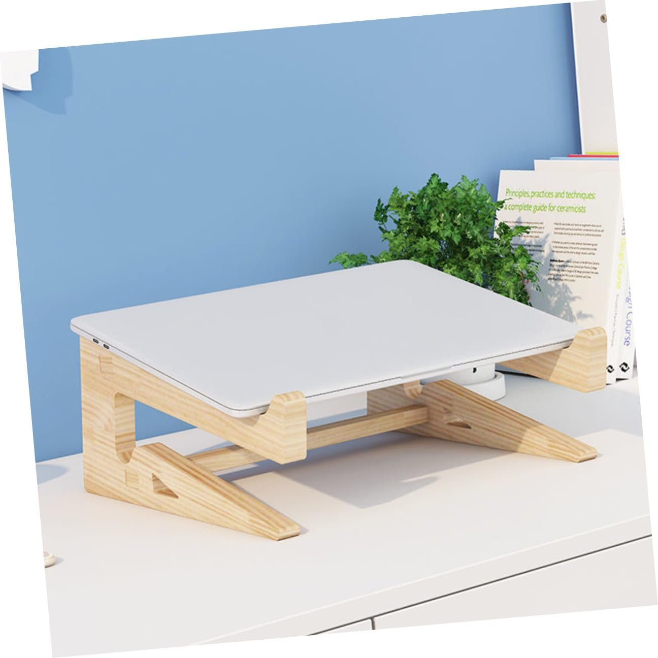 Подставка для ноутбука Деревянная Эргономичная Настольная Приподнятая Гладкая Нескользящая Прочная для комфортной работы, фото №6