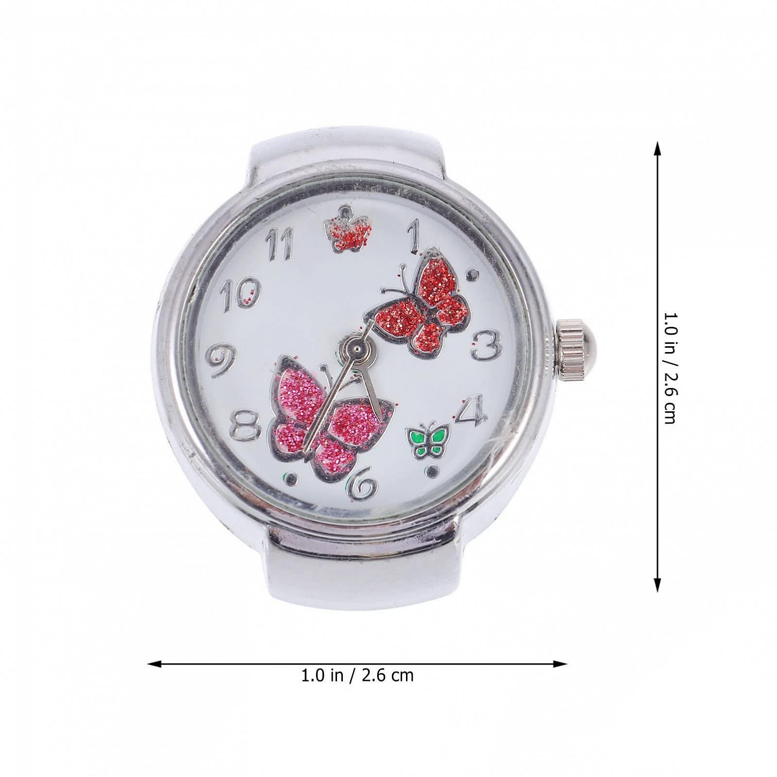 Кольцо-часы с бабочкой PartyKindom для девочек и женщин, серебристый, ретро, фото №4 Кольцо-часы с бабочкой PartyKindom для девочек и женщин, серебристый, ретро, фото №4