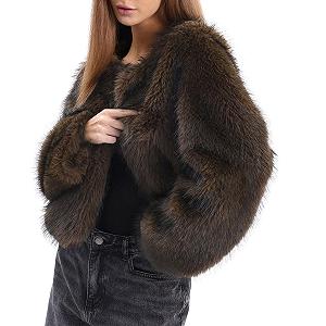 Шуба Amazhiyu Женская плюшевая куртка Короткая synthetic.ua - Фото 1