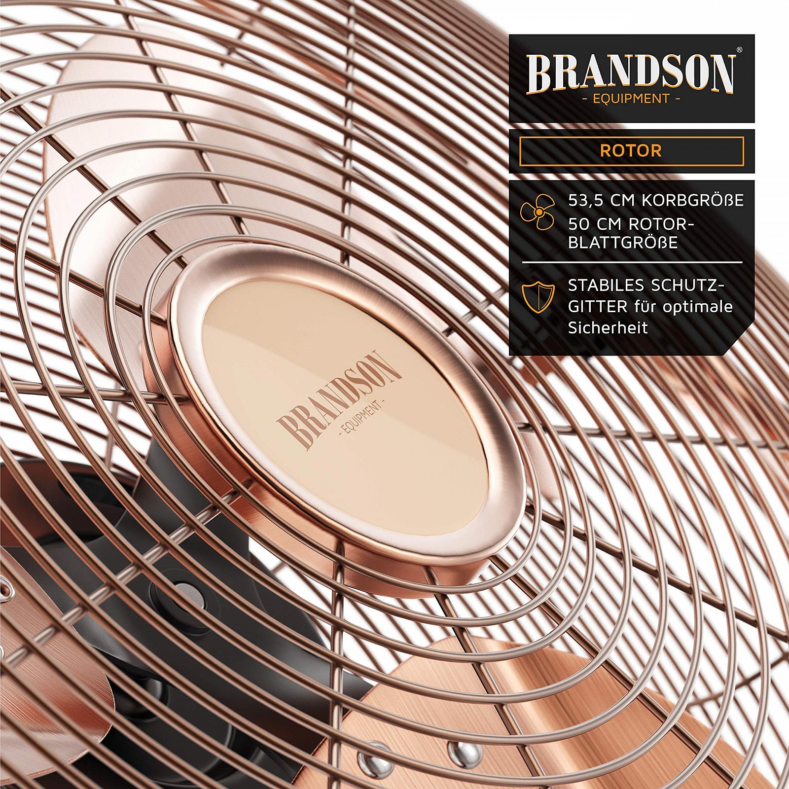 Вентилятор напольный Brandson Retro Style 160 Ватт, медный дизайн, 50 см, фото №4