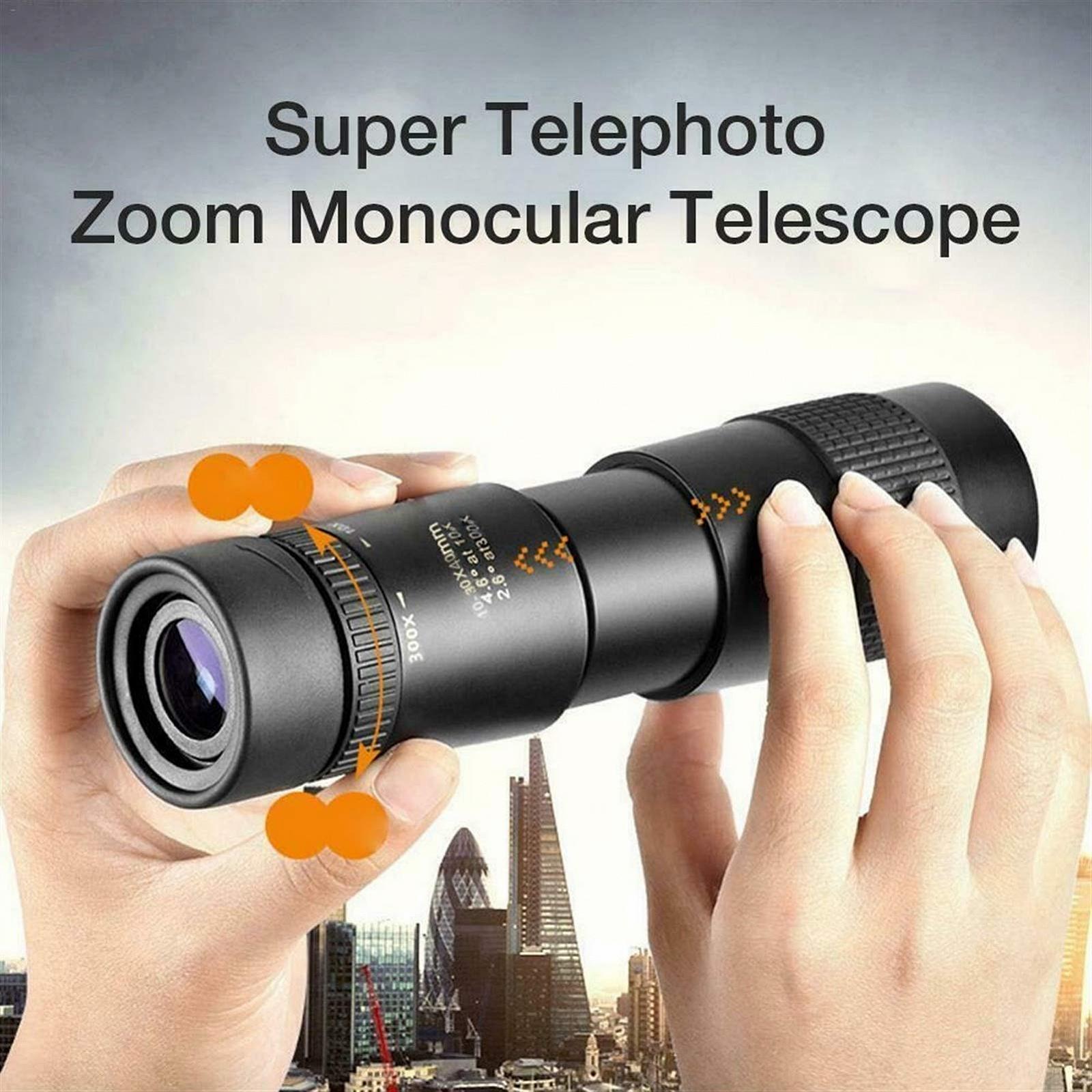 Монокуляр Teleskop 10–300 x 40 мм Zoom Металлический, фото №6