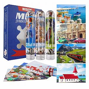 Набір міні-пазлів MISITU Church Train Port 4 шт. по 150 елементів для дорослих - Фото 1