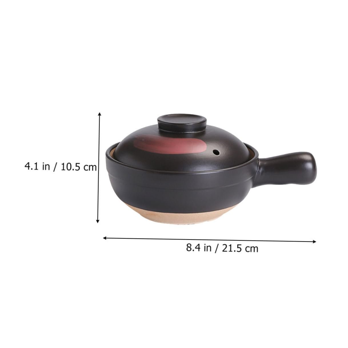 Горшок глиняный Керамическая глина с ручкой антипригарное покрытие малый, фото №2