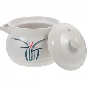 Кастрюля для тушения Toyvian керамическая термостойкая с нескользящим дном и крышкой - Фото 1