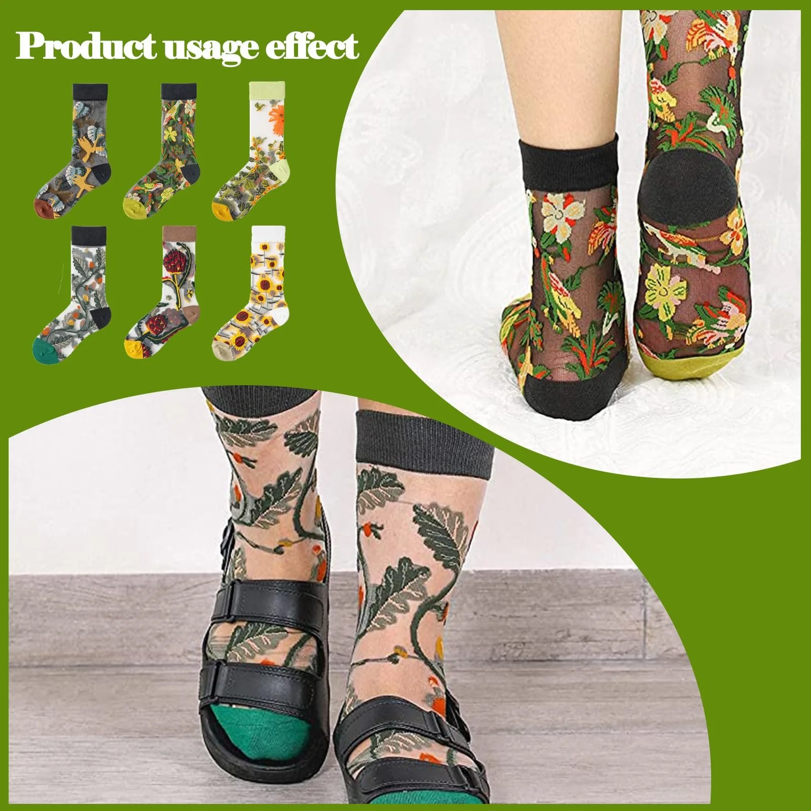 Комплект шкарпеток 6 шт. Жіночі шкарпетки з малюнком, фото №6