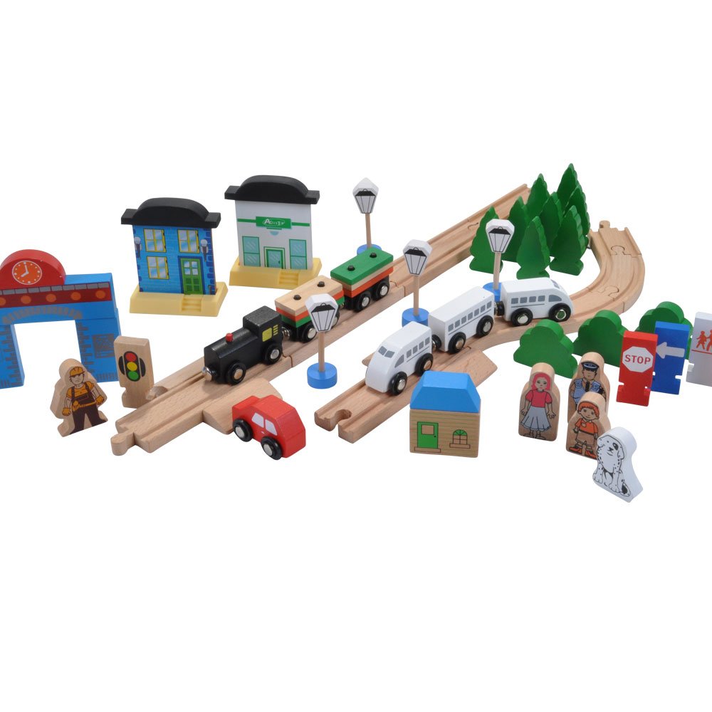 Дерев'яна залізниця Bandits & Angels Woodtoys 80 елементів Натуральний, фото №4 Дерев'яна залізниця Bandits & Angels Woodtoys 80 елементів Натуральний, фото №4