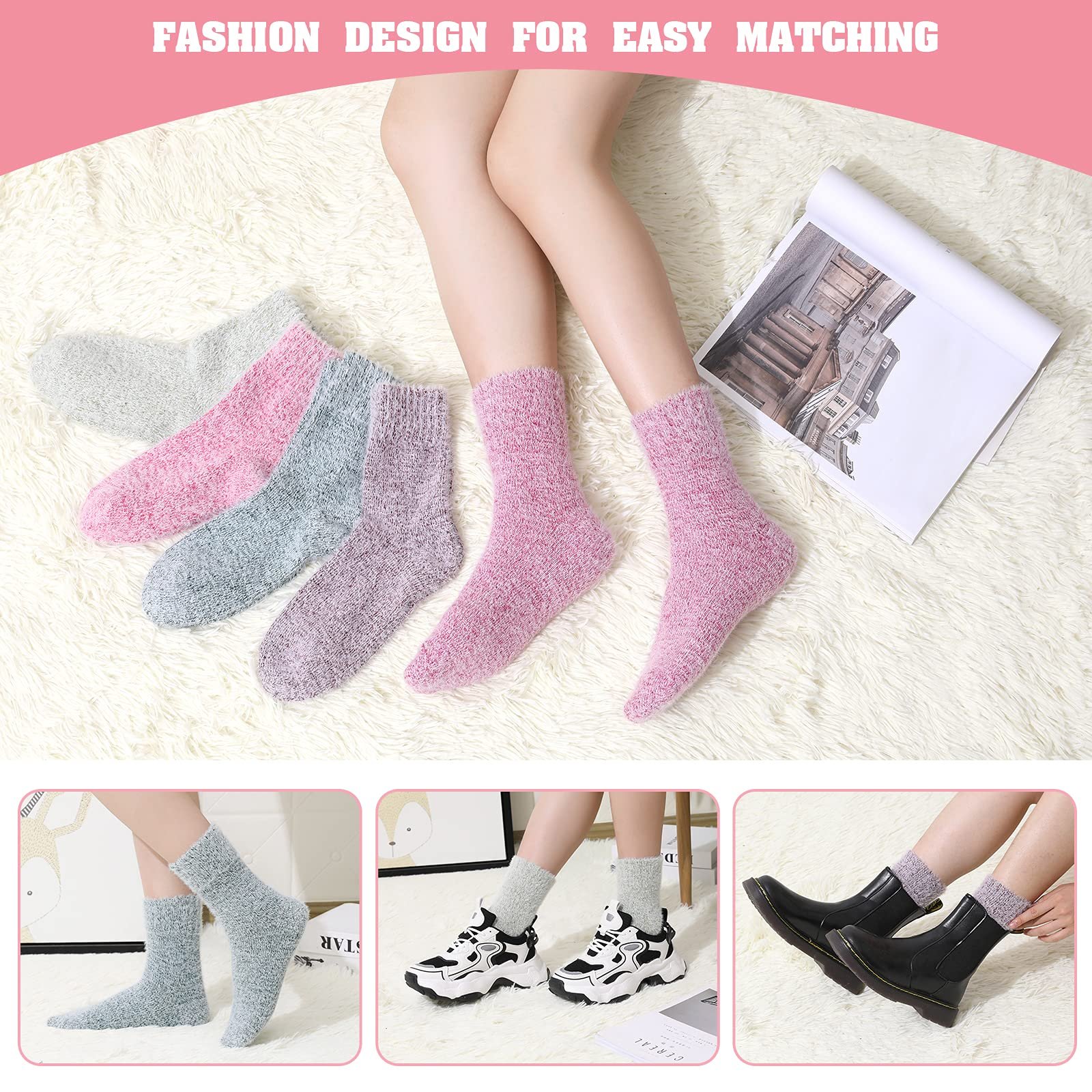 Шкарпетки ElifeAcc Fluffy для жінок, фото №4