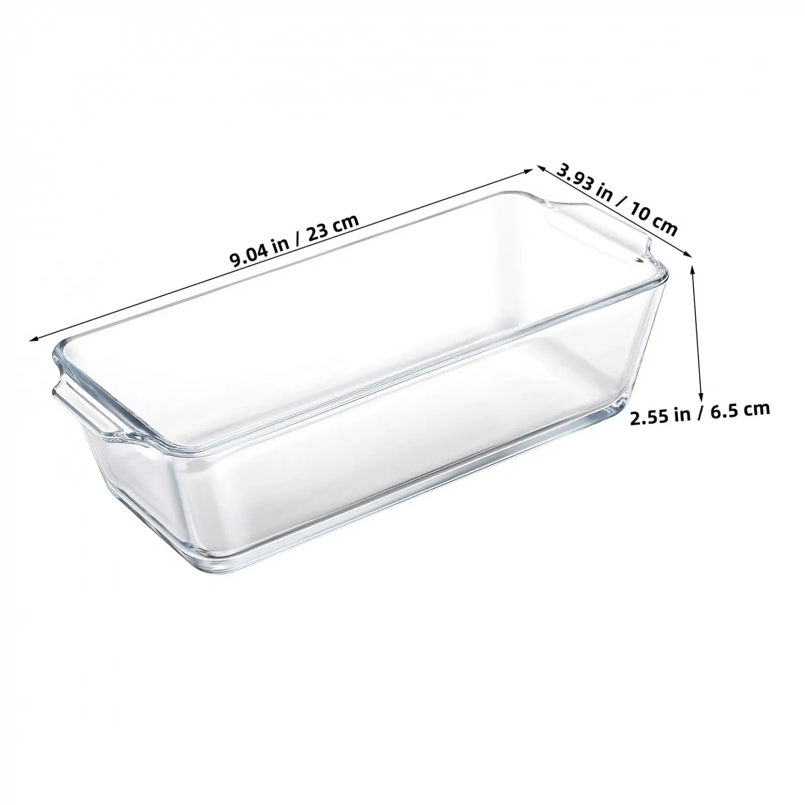 Форма для запікання скляна жаростійка прямокутна для хліба та запіканок, фото №2