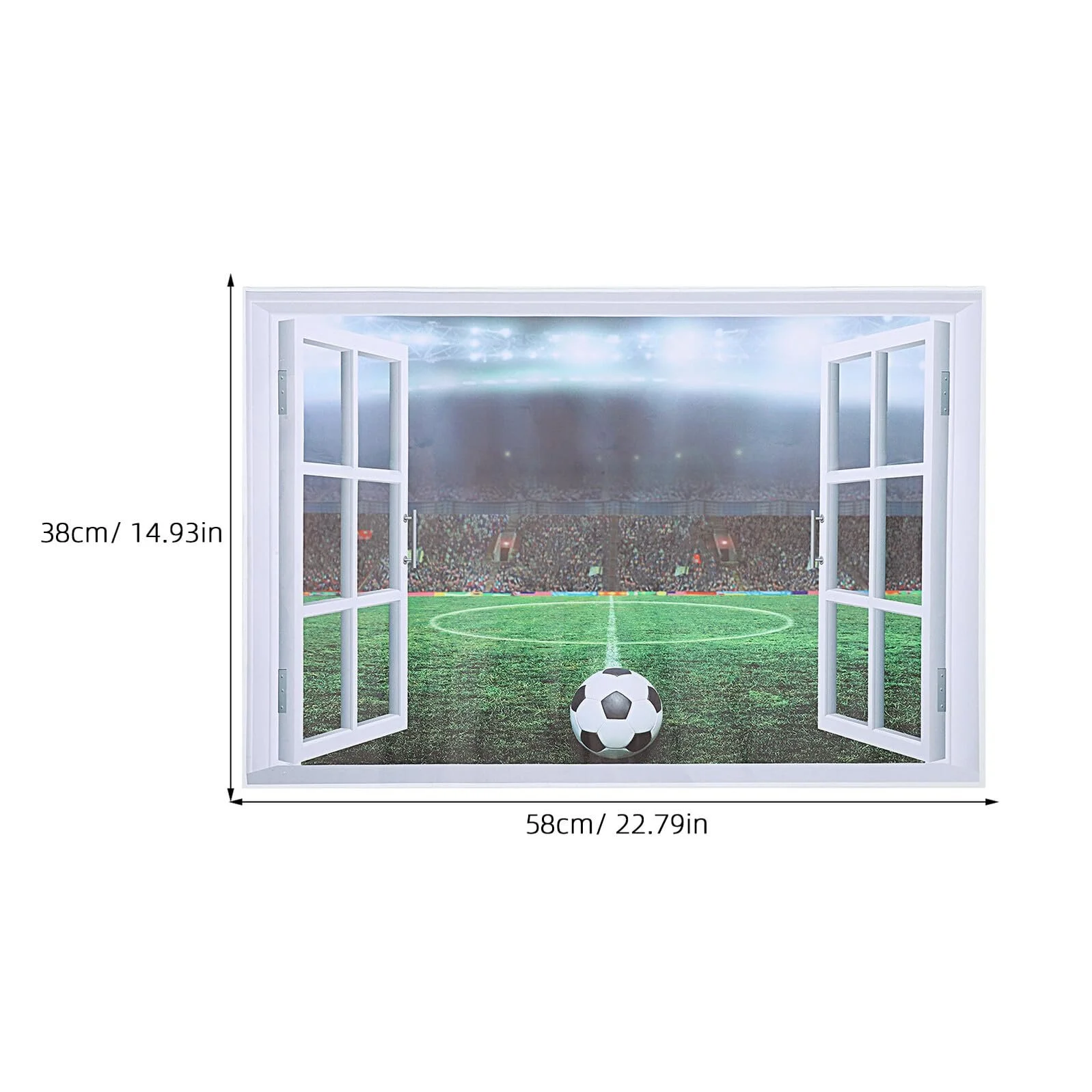 3D Наклейка на стіну Футбольний стадіон 38 x 58 см, фото №2 3D Наклейка на стіну Футбольний стадіон 38 x 58 см, фото №2