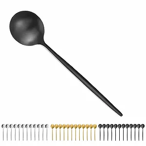 Ложка Bestdin Матовая Черная, 12 шт, 12 см - Фото 1