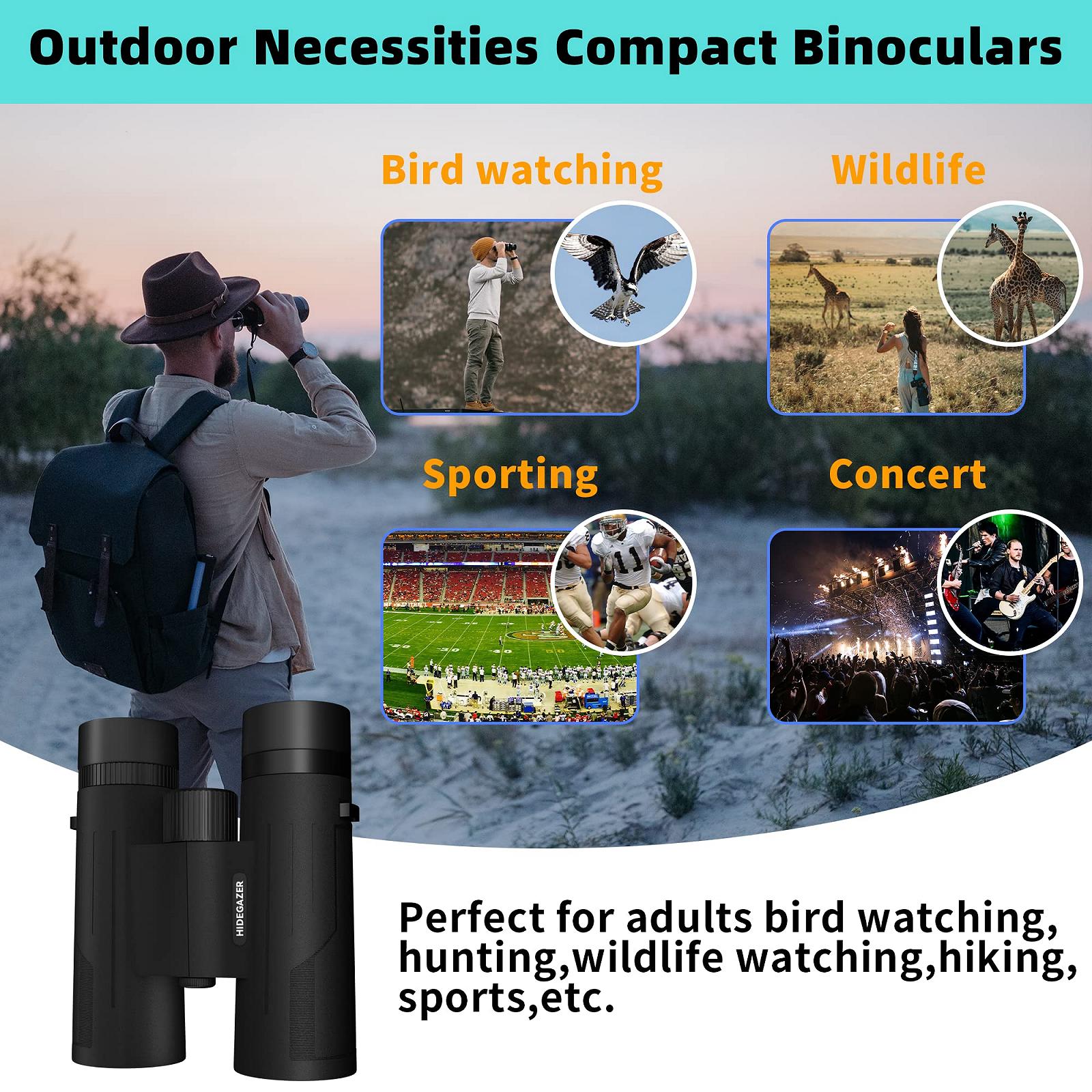 Бінокль Компактний Високої потужності Великого огляду Нічного бачення Перегляд птахів Полювання, фото №6
