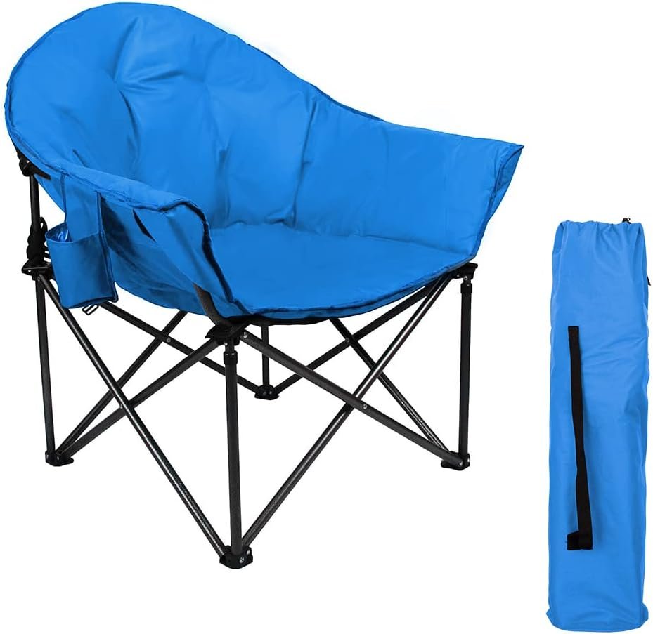 Розкладне крісло для кемпінгу HIGH POINT SPORTS XXL / до 150 кг / Блакитний, фото №1