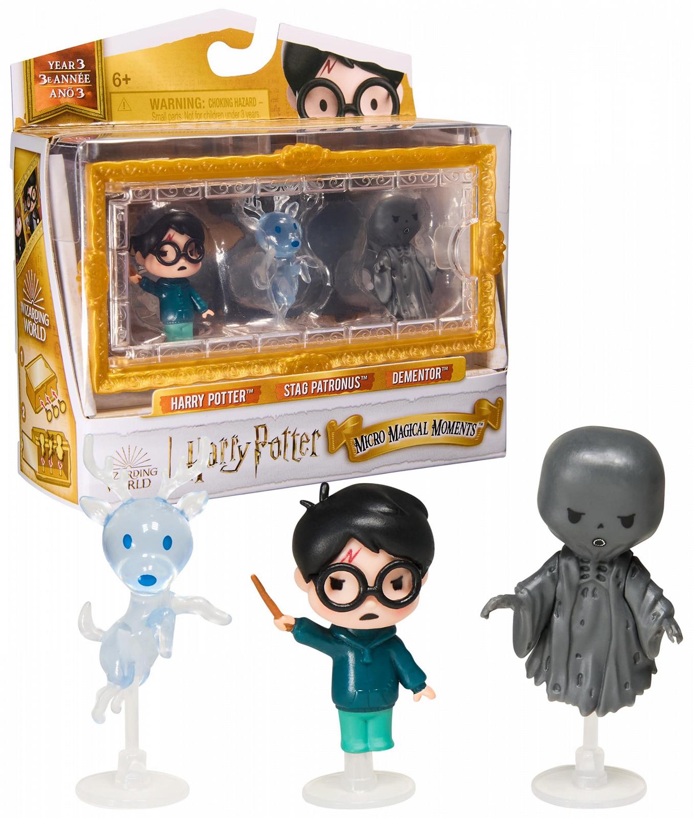 Фігурки Collectible Multipack Wizarding World Harry Potter Micro Magical Moments Patronus з Гаррі Поттером, Патронусом-оленем, Дементором та вітриною, фото №1