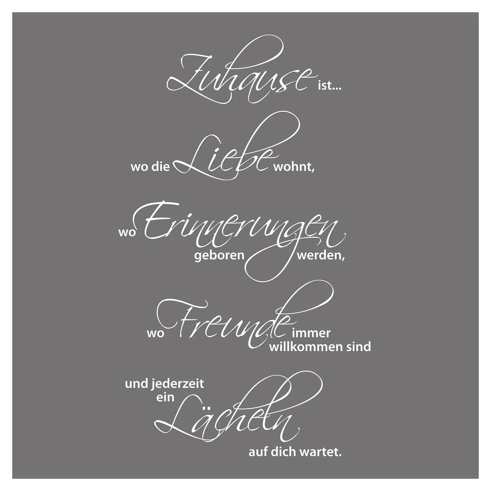 Наклейка на стену Grandora W3049 Zuhause ist wo die Liebe wohnt 76 x 125 см White, фото №1