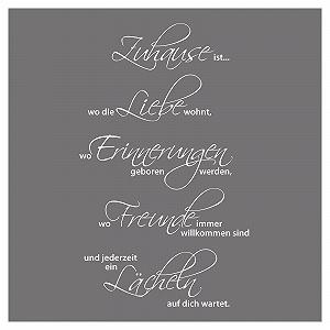 Наклейка на стіну Grandora W3049 Zuhause ist wo die Liebe wohnt 76 x 125 см White - Фото 1