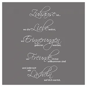 Наклейка на стіну Grandora W3049 Zuhause ist wo die Liebe wohnt 76 x 125 см White - Фото 1