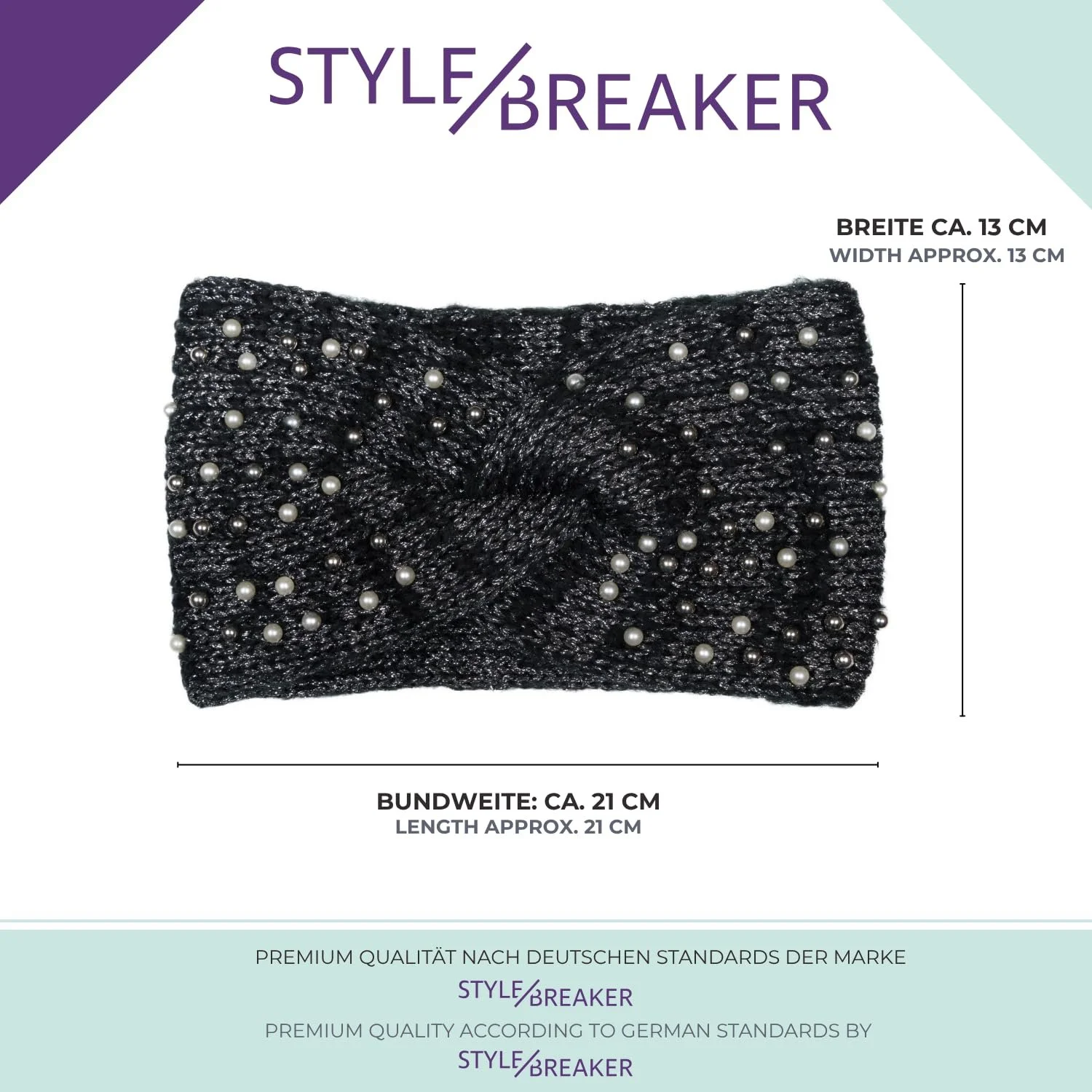 В'язана Пов'язка styleBREAKER з Бісером, фото №5 В'язана Пов'язка styleBREAKER з Бісером, фото №5