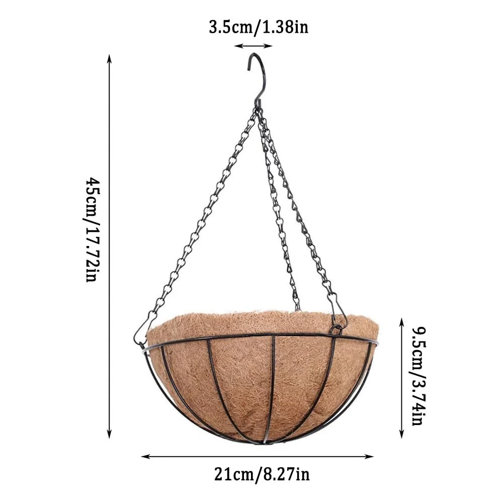 Подвесная корзина Metal Coconut Liner Set of 2 21 см, фото №2 Подвесная корзина Metal Coconut Liner Set of 2 21 см, фото №2
