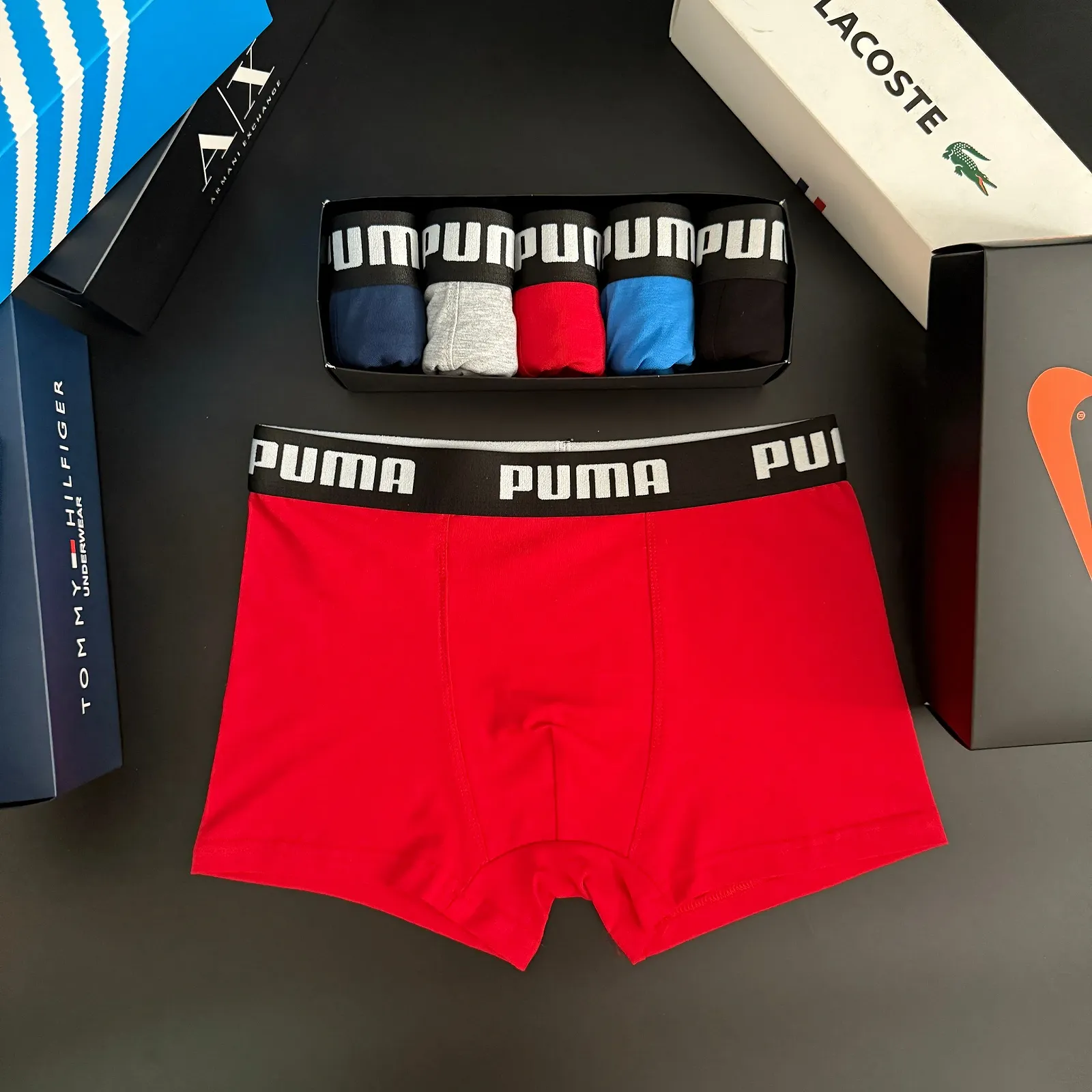 Мужские боксерские трусы комплект PUMA разноцветные, фото №8