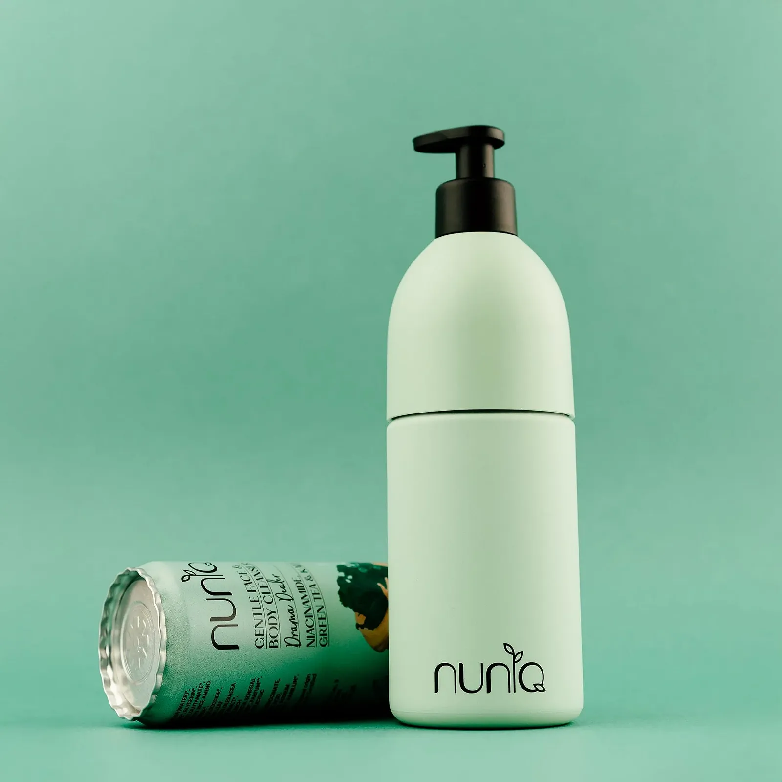 Гель для умывания Лица и Тела Veganes, 330 мл, с дозатором Twist & Pop, зеленый, с ниацинамидом, зеленым чаем и капустой кале, pH-нейтральный, фото №4