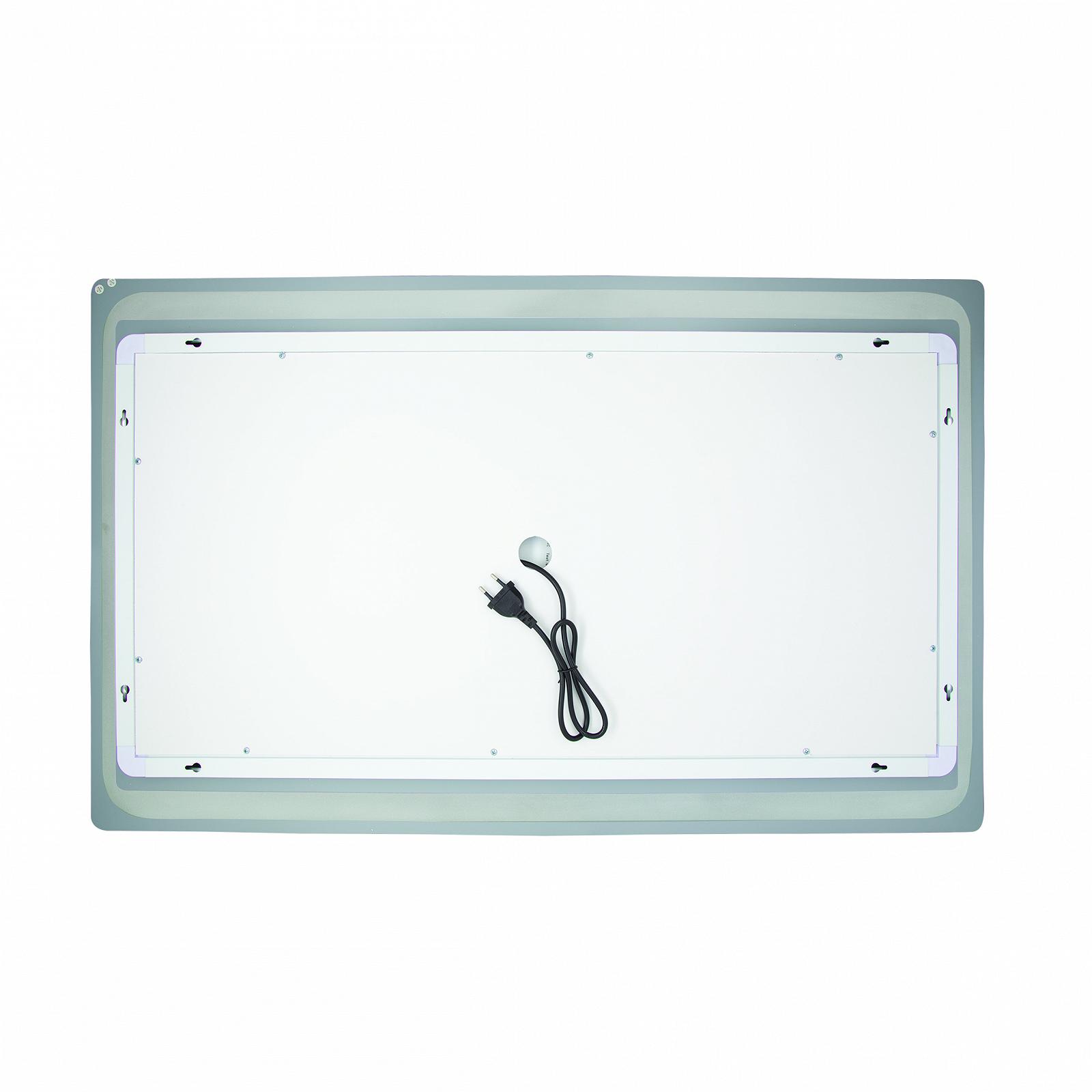 Дзеркало у ванну з підсвіткою антизапотіванням годинником Qtap Mideya 100х60 см QT2078NCF10060W, фото №7