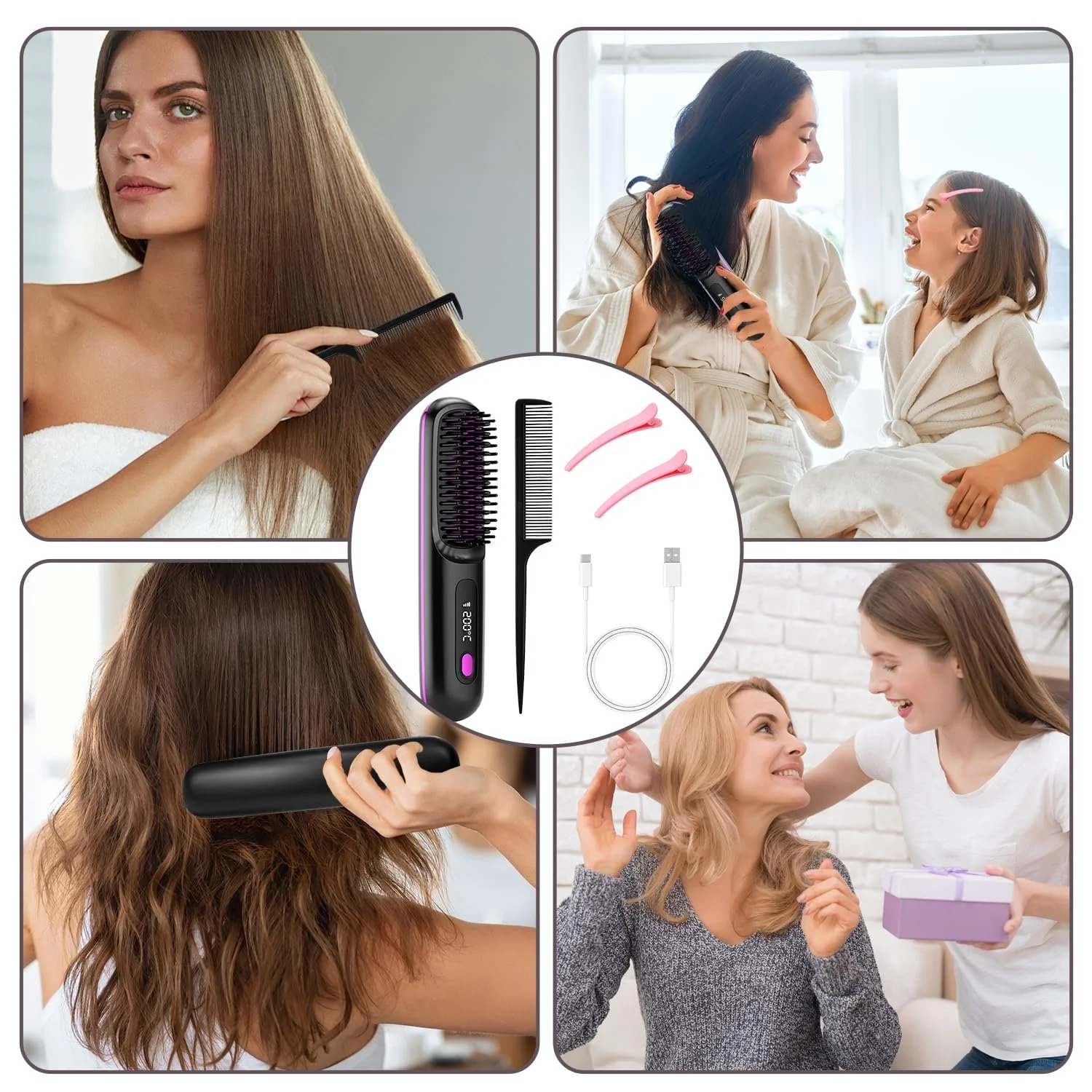 Щітка-випрямляч Ka-bellos 2026 Wireless 160 °C - 200 °C LED 3 температурні режими, фото №7 Щітка-випрямляч Ka-bellos 2026 Wireless 160 °C - 200 °C LED 3 температурні режими, фото №7