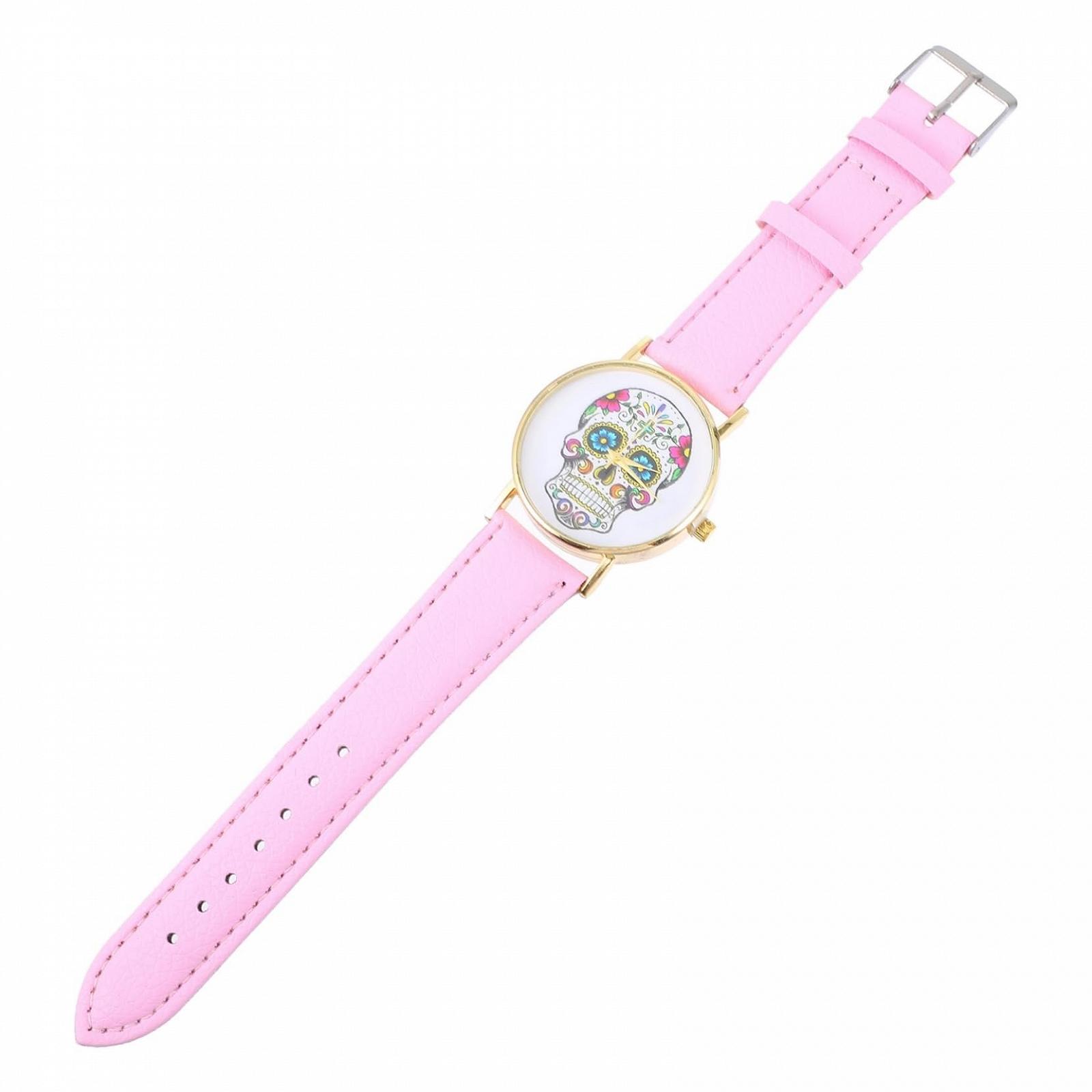 Жіночий годинник WRITWAA Punk Style, шкіряний ремінець, рожевий, фото №1