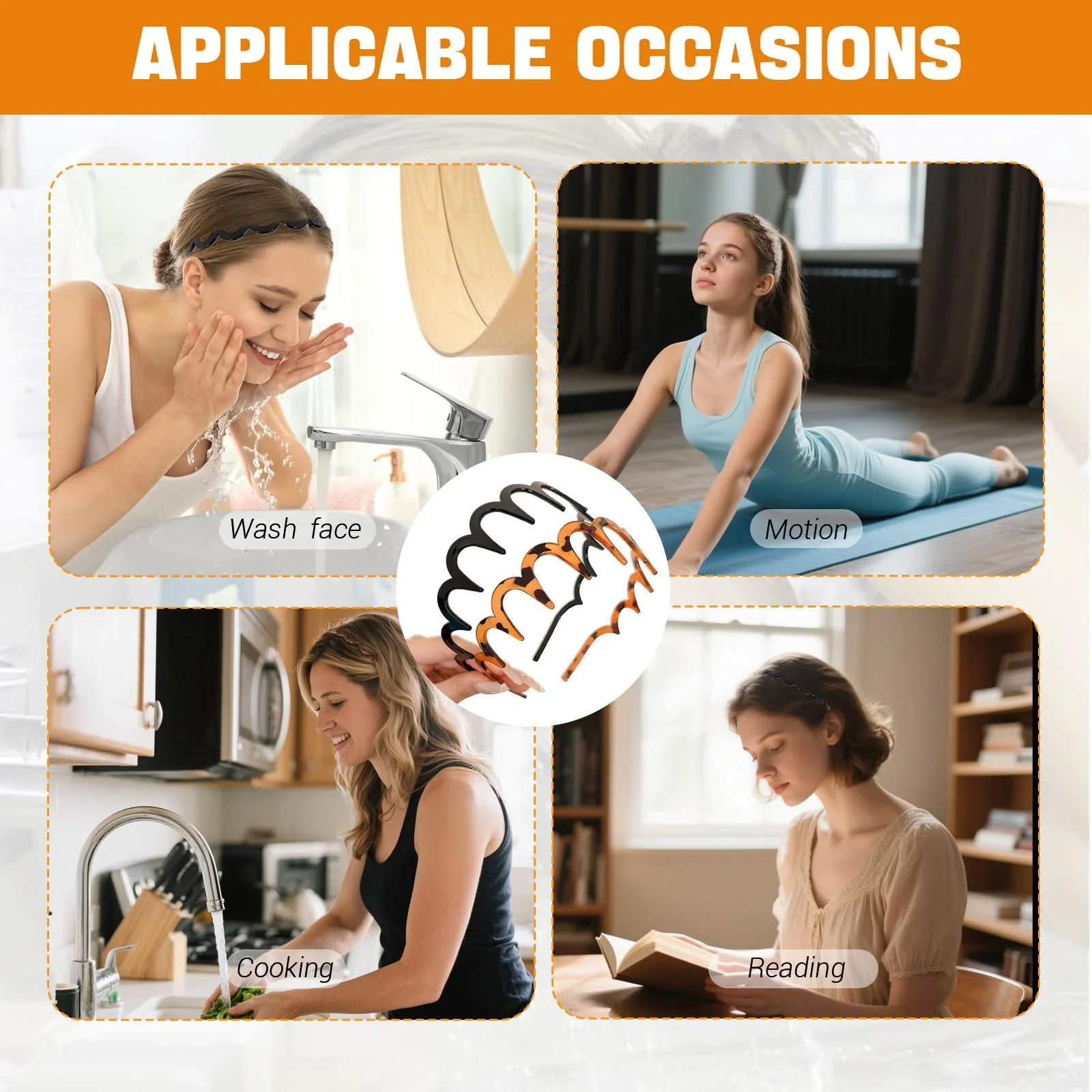 Жіночі обручі для волосся Zigzag, набір, фото №7