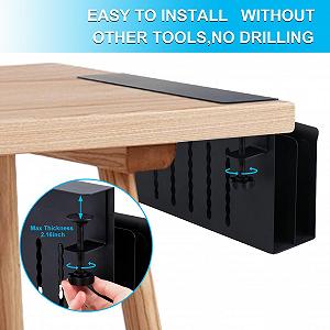 Держатель для ноутбука подвесной 2-х уровневый Без сверления Углеродистая сталь Черный synthetic.ua - Фото 1