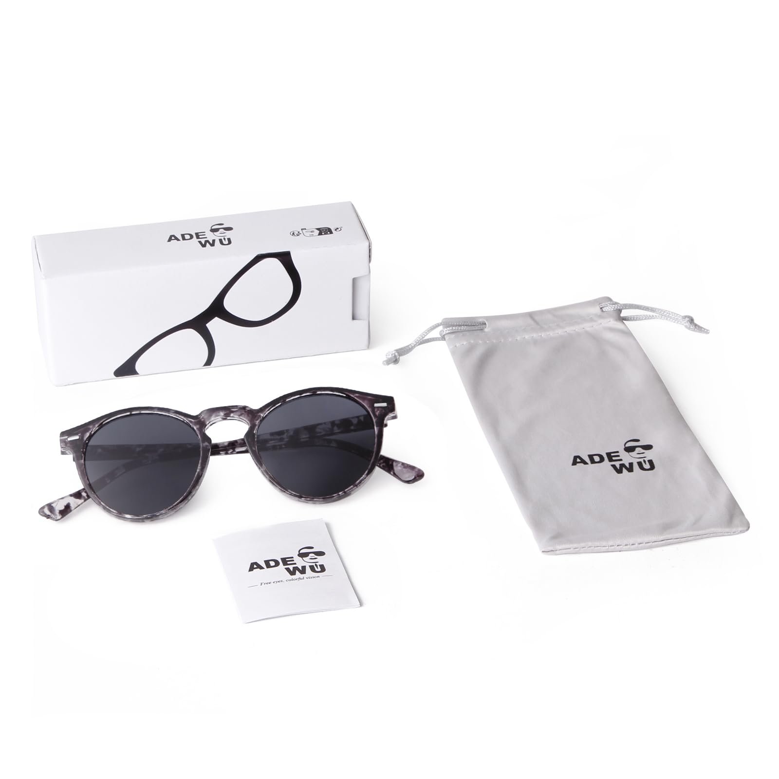 Круглі сонцезахисні окуляри унісекс ADEWU Ретро Класичні Маленькі, фото №4