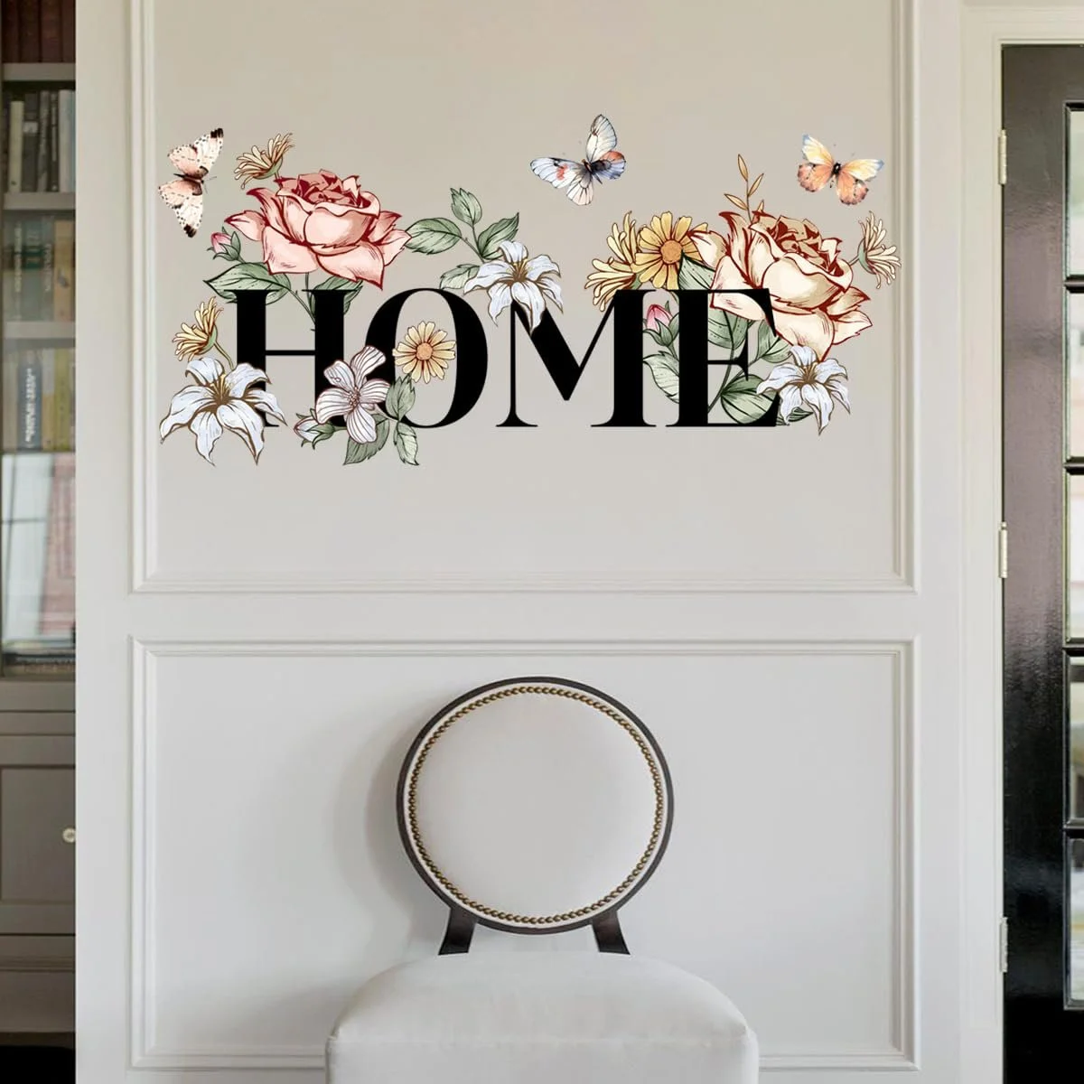 Наклейка на стіну HOME Квіти та метелики самоклеюча водостійка 30 x 60 см, фото №3