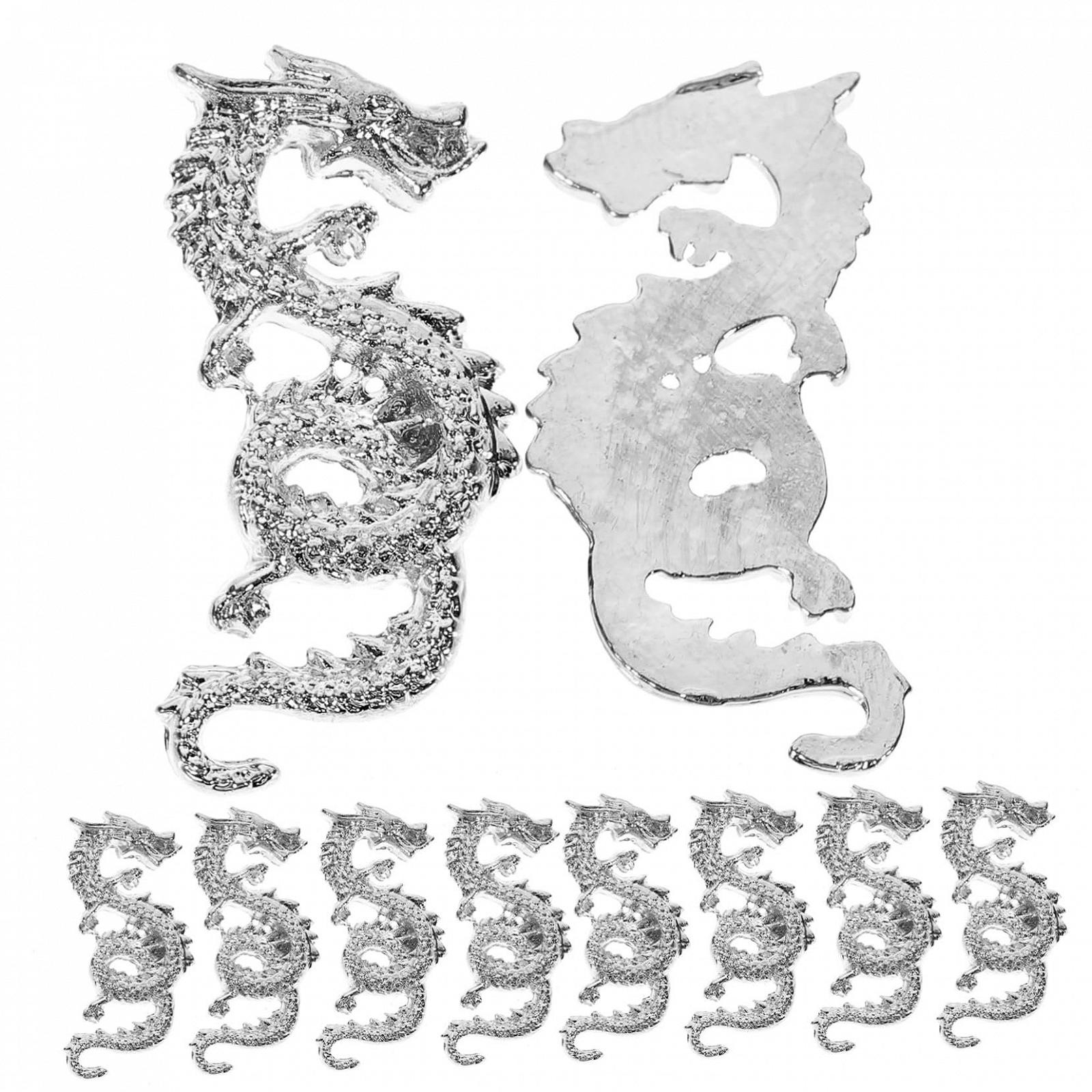 Подвески для ногтей 40 шт., серебристый сплав, фото №1