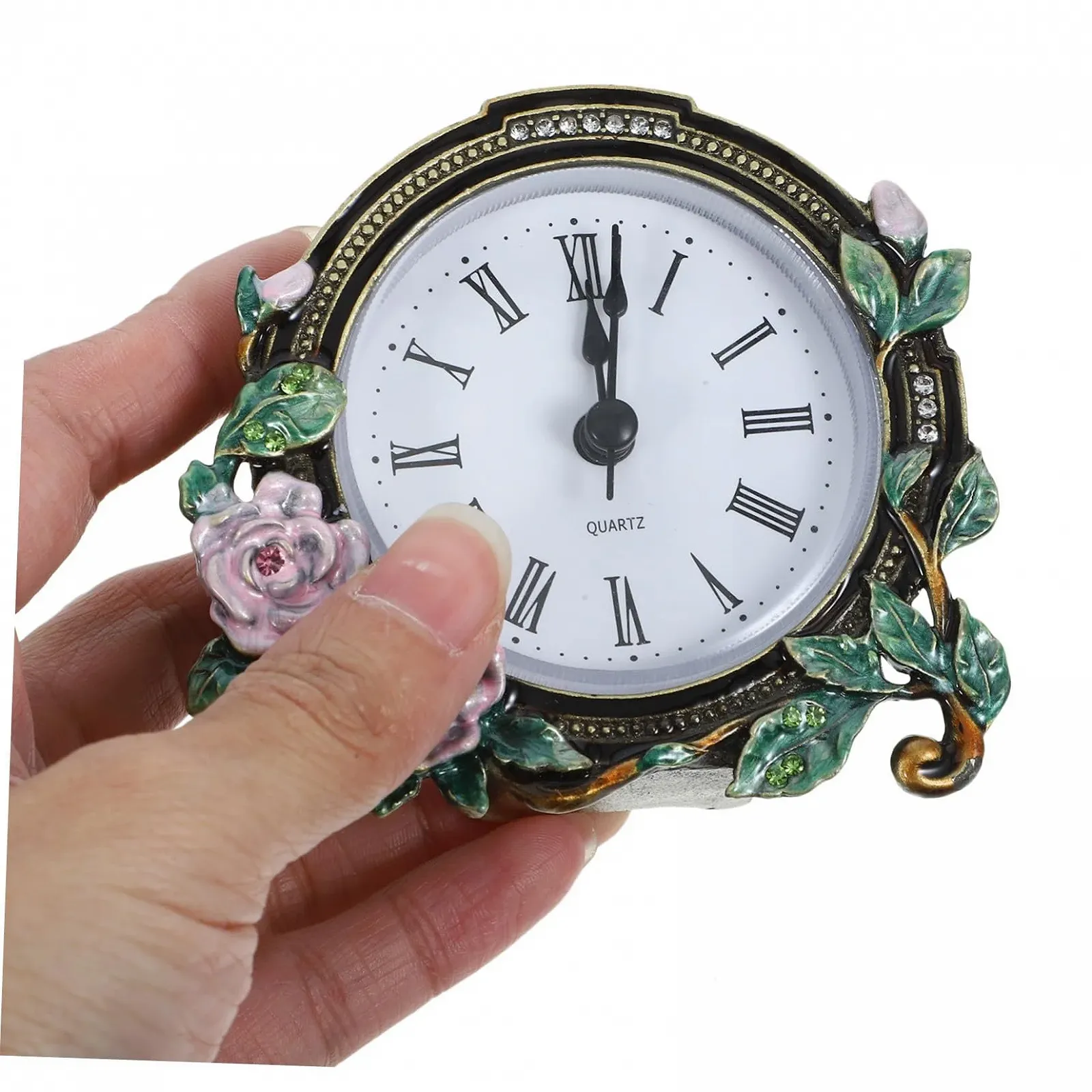 Настольные часы MUCKLILY Mini, винтажный ретро стиль, бесшумные, декоративные, маленькие для гостиной, офиса и спальни, классический дизайн, вечный аксессуар для дома, фото №6