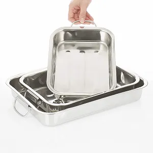 Набор форм для запекания COM-FOUR 3 шт из нержавеющей стали с ручками Серебристый synthetic.ua - Фото 1