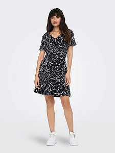 Сукня ONLMAY S/S V-NECK SHORT DRESS JRS NOOS 15286935-Night Sky-AOP:Lea flower ONLY Темно-синій XS - Фото 1