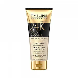 Крем для рук та нігтів Eveline Cosmetics Regenerating 24K Gold & Caviar - Згладжує, Відновлює еластичність, Зменшує шорсткість, 100 мл - Фото 1