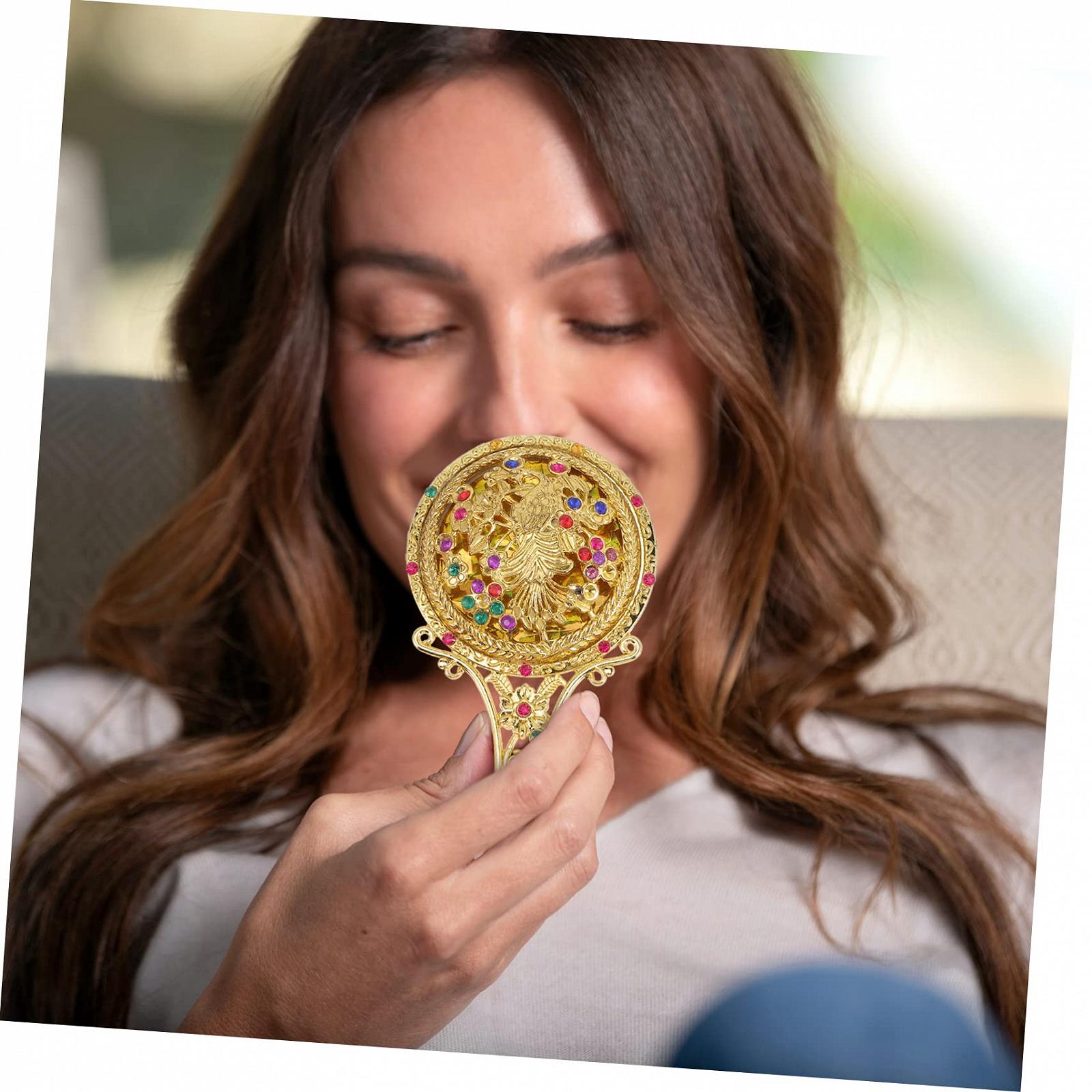 Зеркало Angoily Taschenspiegel 3 Sätze Ретро с ручкой метало Европейский стиль маленькое ручное, фото №3