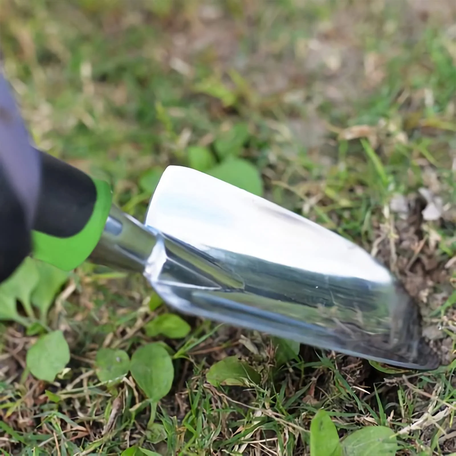 Лопатка садовая ручная, для пересадки, прополки, перемещения и разглаживания, копания и посадки, зеленая, фото №7