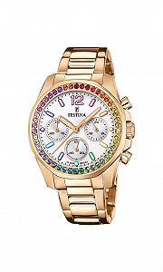Женские аналоговые часы Festina F20639/2, кварцевые, ремешок из нержавеющей стали, розовое золото, размер блока, современные - Фото 1