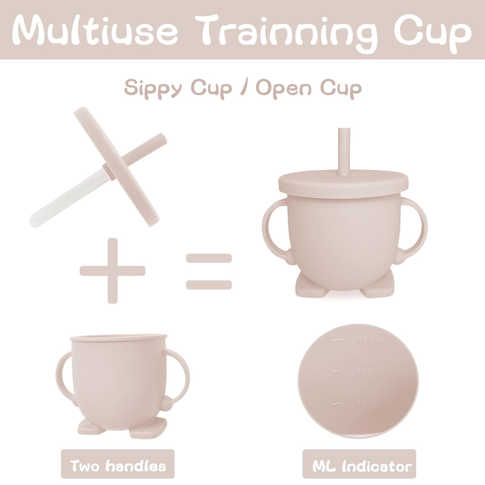 Набор детской посуды Bizcasa силиконовый 8 предметов, нескользящий, с присоской, бежевый, фото №6 Набор детской посуды Bizcasa силиконовый 8 предметов, нескользящий, с присоской, бежевый, фото №6