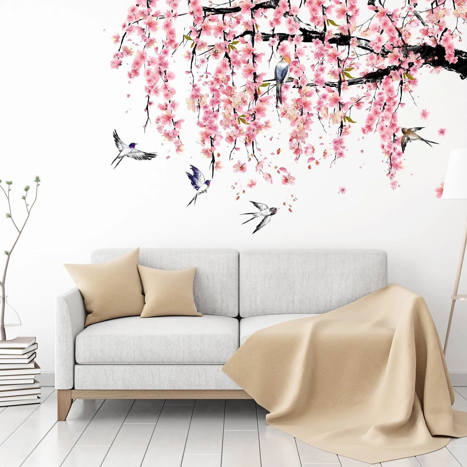 Набір наклейок на стіну Акварельні метелики 32 шт. Квітуча вишня Рожевий, фото №3