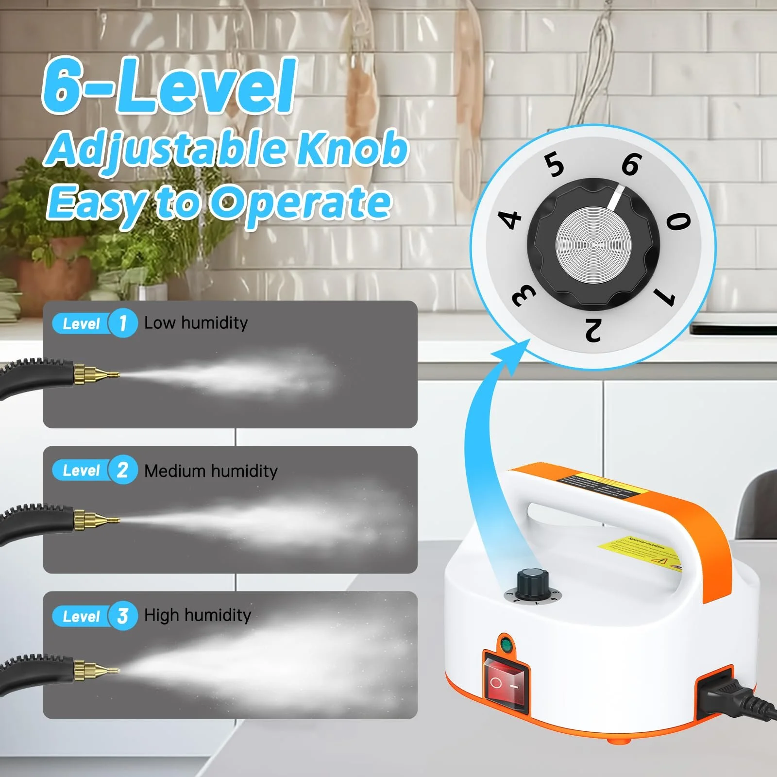 Ручний пароочисник 2500 W 4.5 Bar 6 швидкостей 3 щітки, фото №5 Ручний пароочисник 2500 W 4.5 Bar 6 швидкостей 3 щітки, фото №5