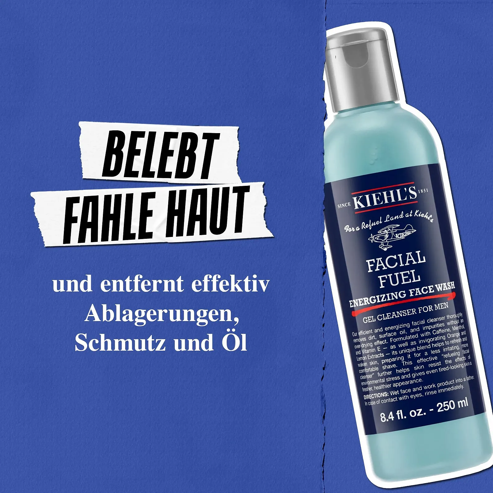 Гель для умывания KIEHL'S Facial Fuel Energizing с кофеином и ментолом для мужской кожи, 250 мл, фото №3 Гель для умывания KIEHL'S Facial Fuel Energizing с кофеином и ментолом для мужской кожи, 250 мл, фото №3