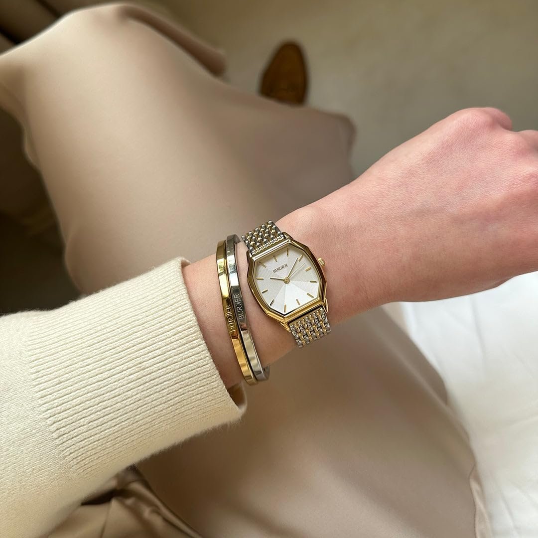 Женские часы BURKER Julia Шестигранный корпус, звеньевой браслет, нержавеющая сталь, аналоговый кварцевый, 3 ATM водонепроницаемость - 32 мм - Золотой Серебряный, фото №3 Женские часы BURKER Julia Шестигранный корпус, звеньевой браслет, нержавеющая сталь, аналоговый кварцевый, 3 ATM водонепроницаемость - 32 мм - Золотой Серебряный, фото №3